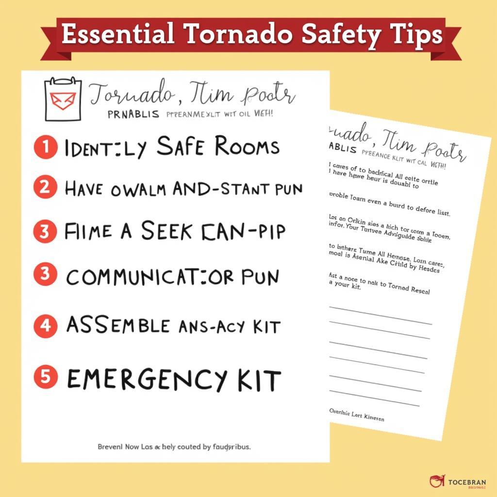 Tornado Safety Checklist Worksheet