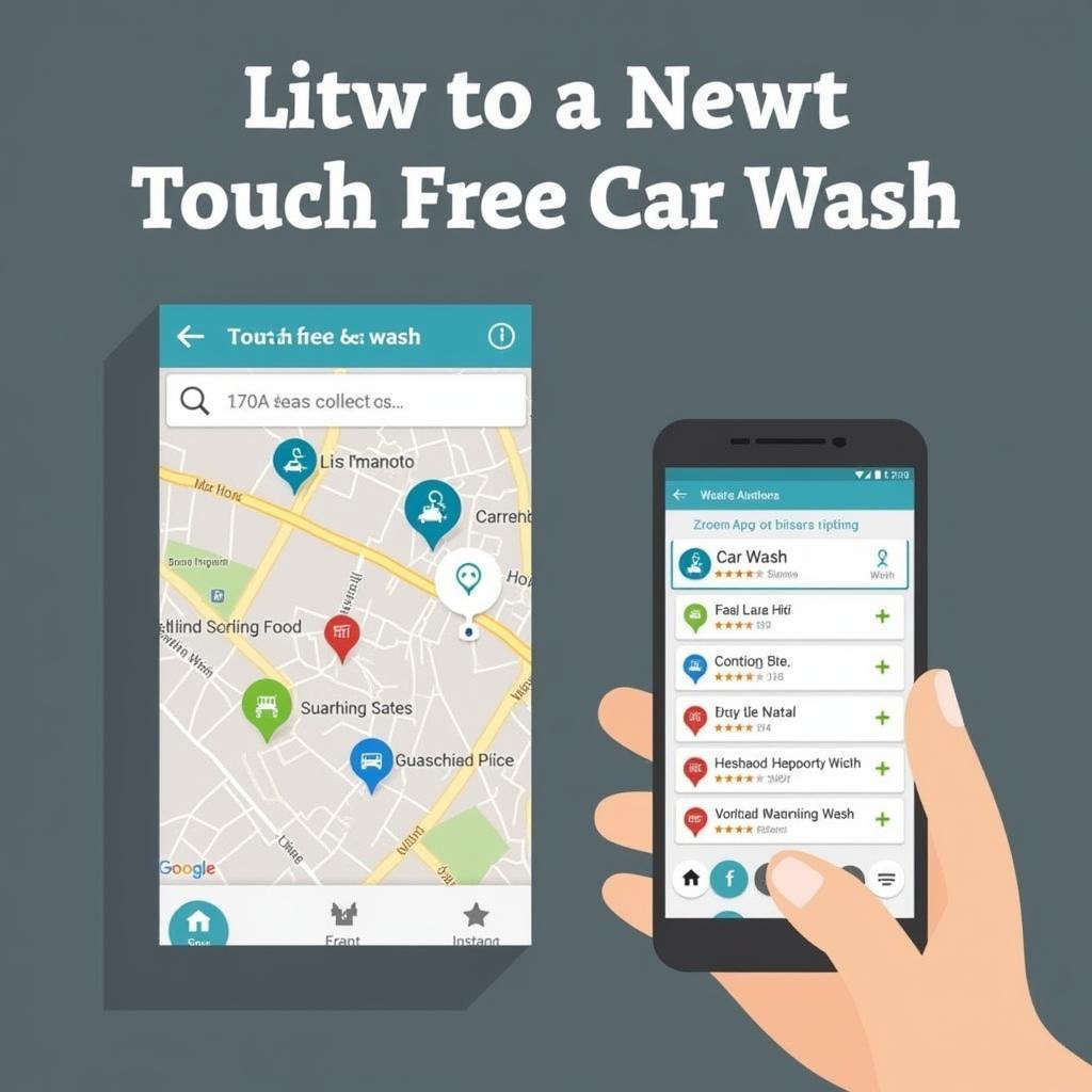 Touch Free Car Wash Locator App on Smartphone