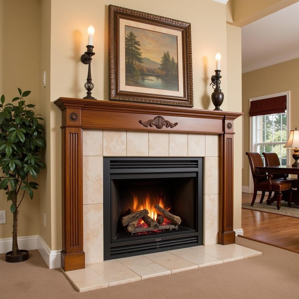 Elegant Traditional Free Standing Gas Fireplace