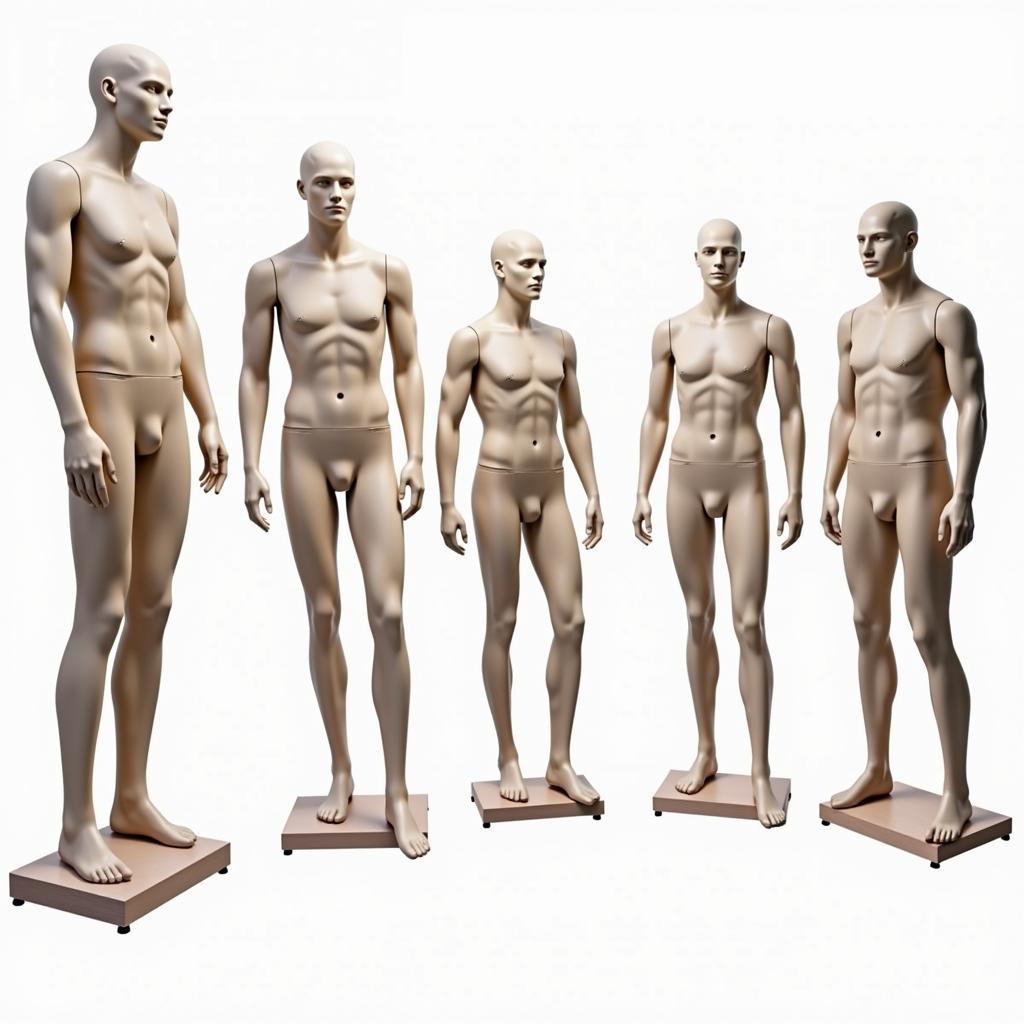 Different types of free kick mannequins for soccer practice