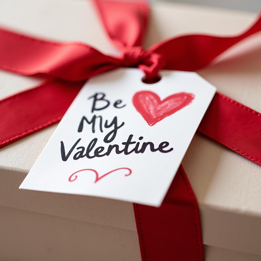 Valentine Gift Tag with Heart Design