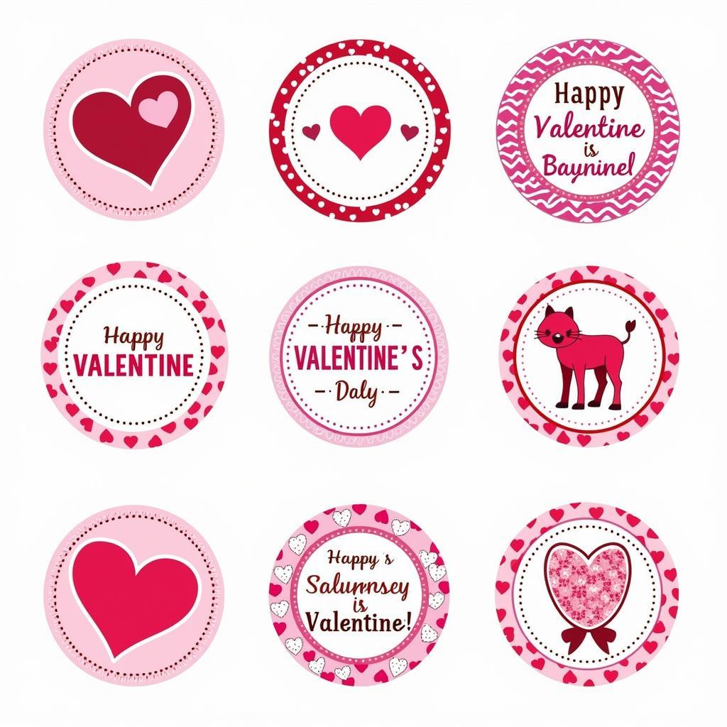 Colorful Valentine Treat Bag Toppers