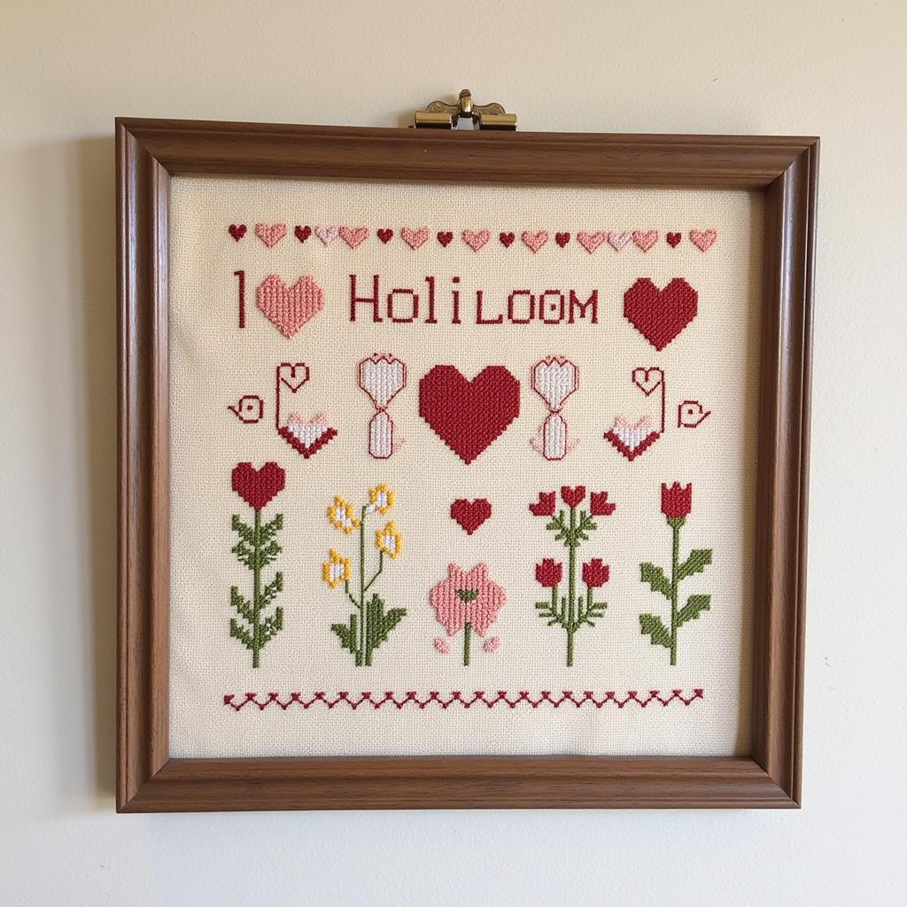 Valentine's Day Cross Stitch Sampler Pattern