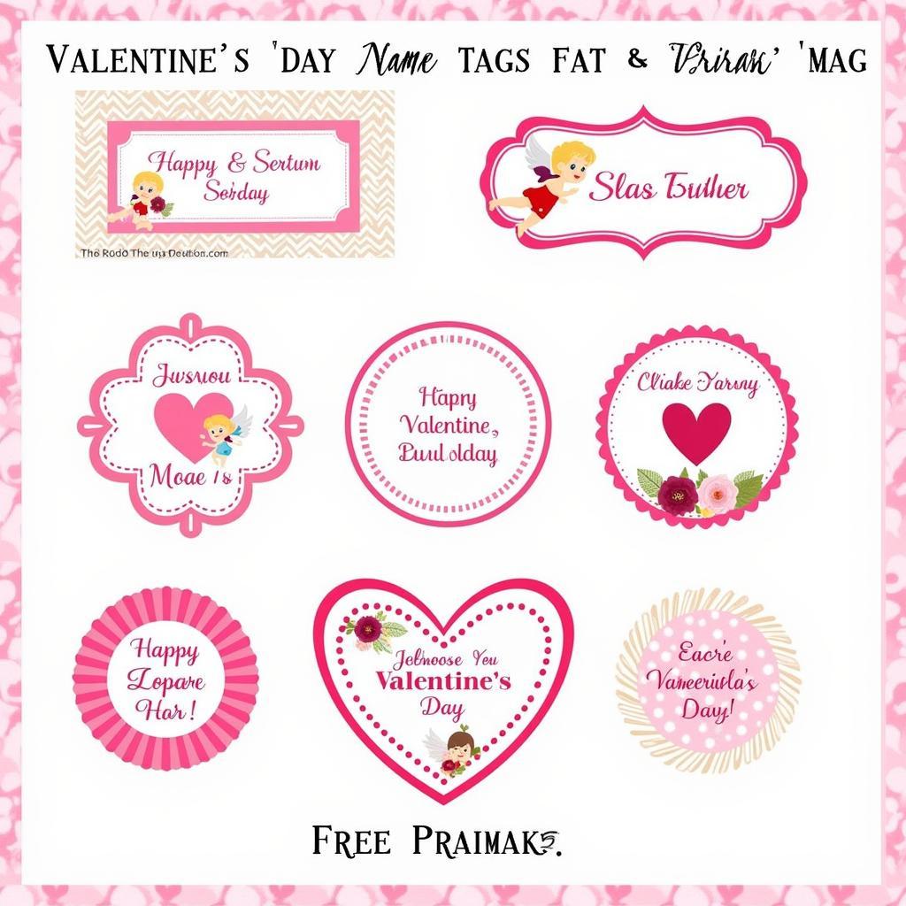 Valentine's Day Name Tags Designs