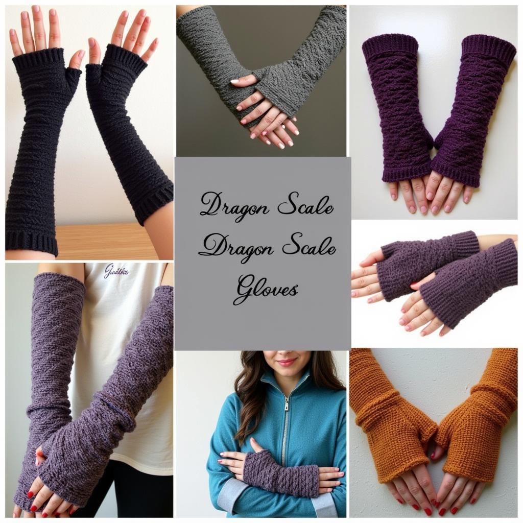 Different Dragon Scale Glove Crochet Patterns