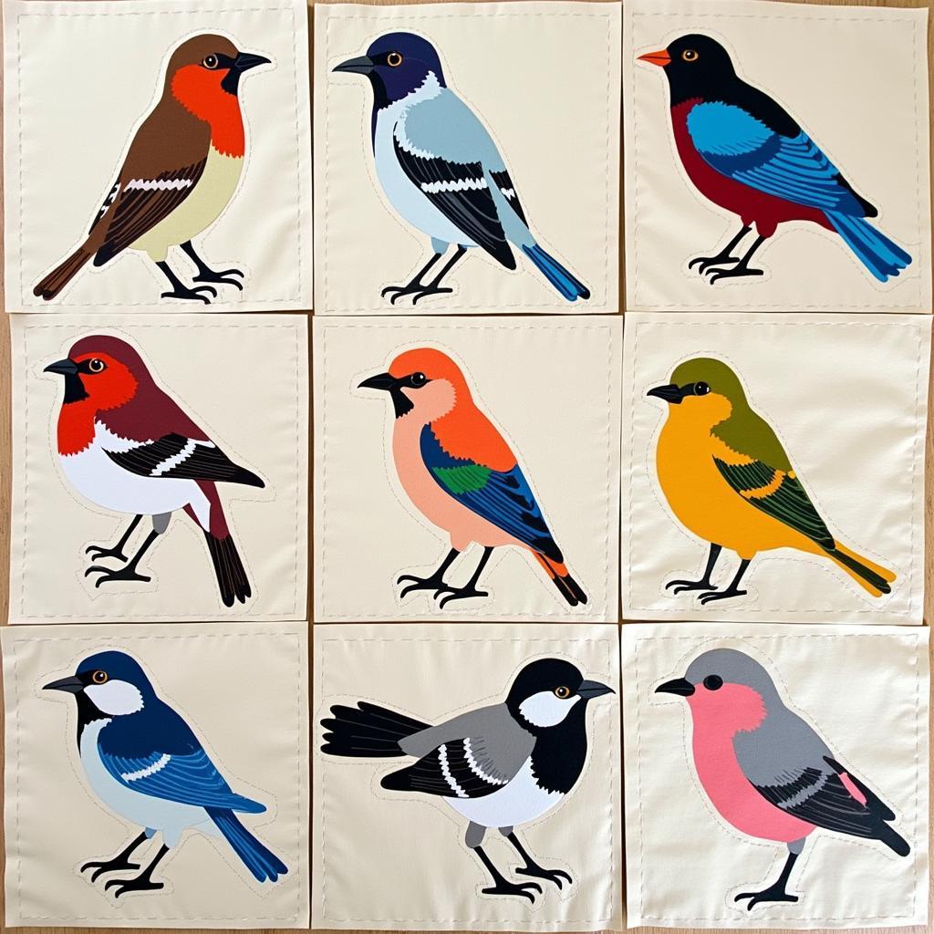 Variety of Free Paper Pieced Bird Patterns