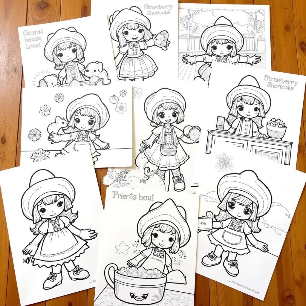 Variety of Strawberry Shortcake Coloring Pages