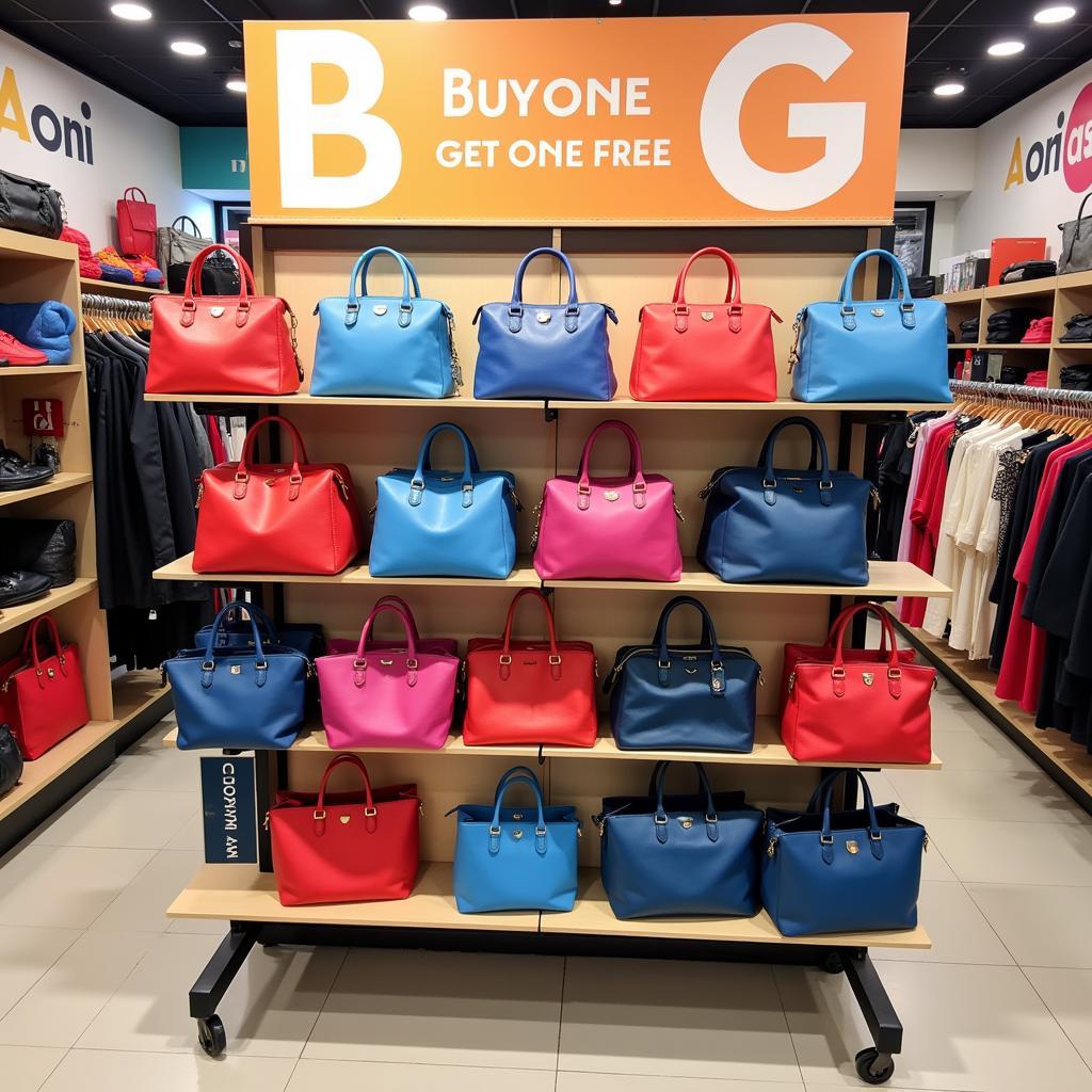 Variety of Bags in a BOGO Sale Display