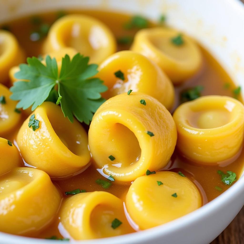 Vegan Gluten-Free Tortellini Served in Broth