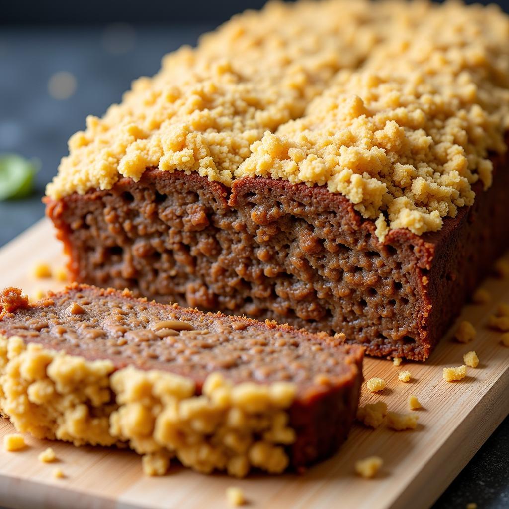 Vegan Loaf Topped With Gluten Free Bread Crumbs