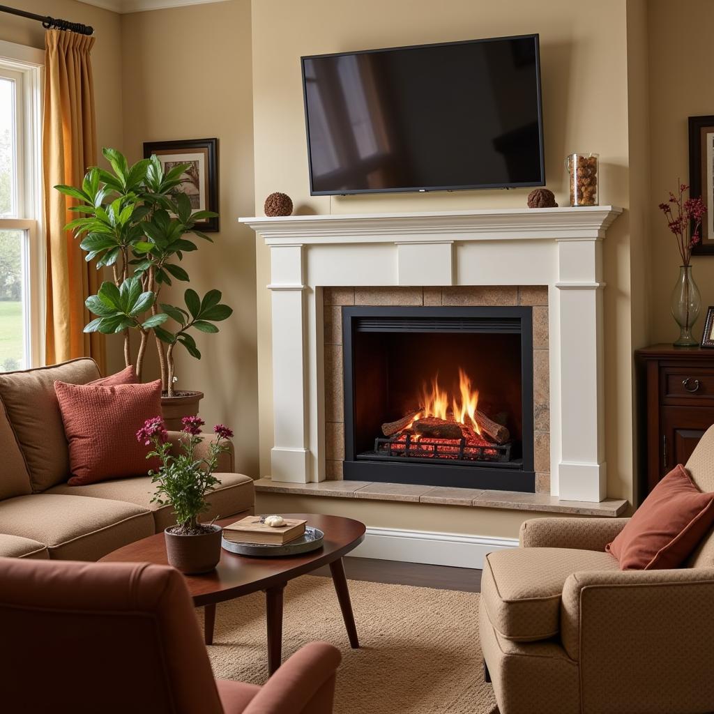 Vent-Free Gas Fireplace Insert in a Living Room