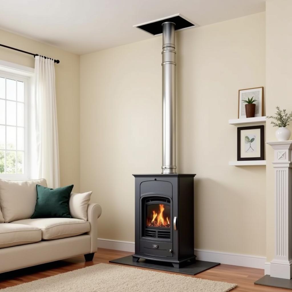 Vented Free Standing Natural Gas Heater with Flue Pipe