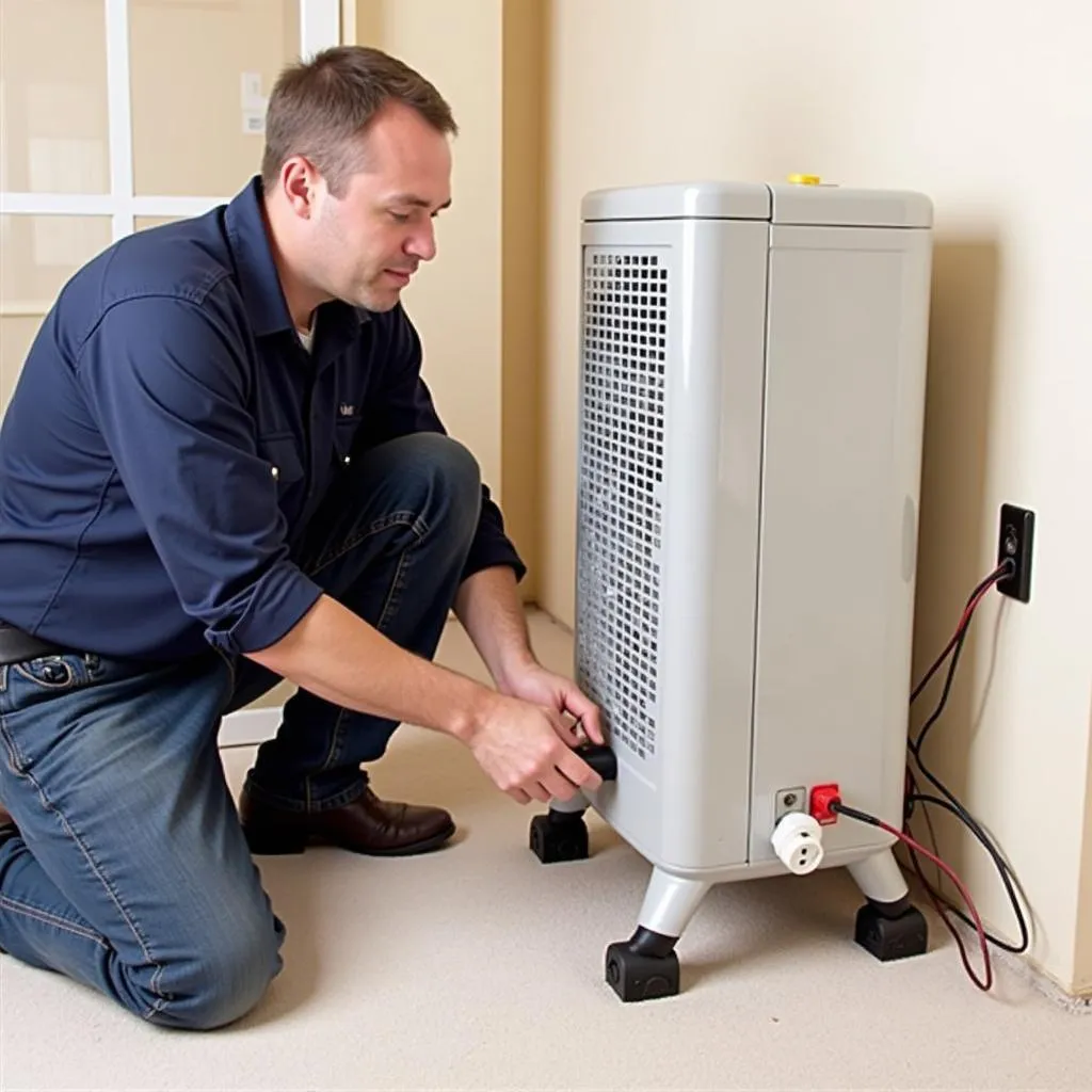 Installing a free-standing vented gas heater