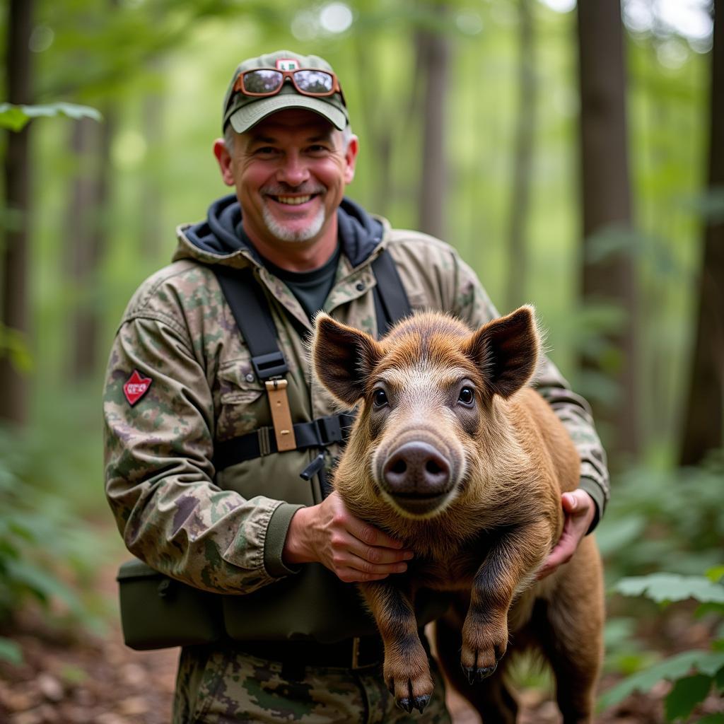 Veteran Participating in Hog Hunting for Conservation