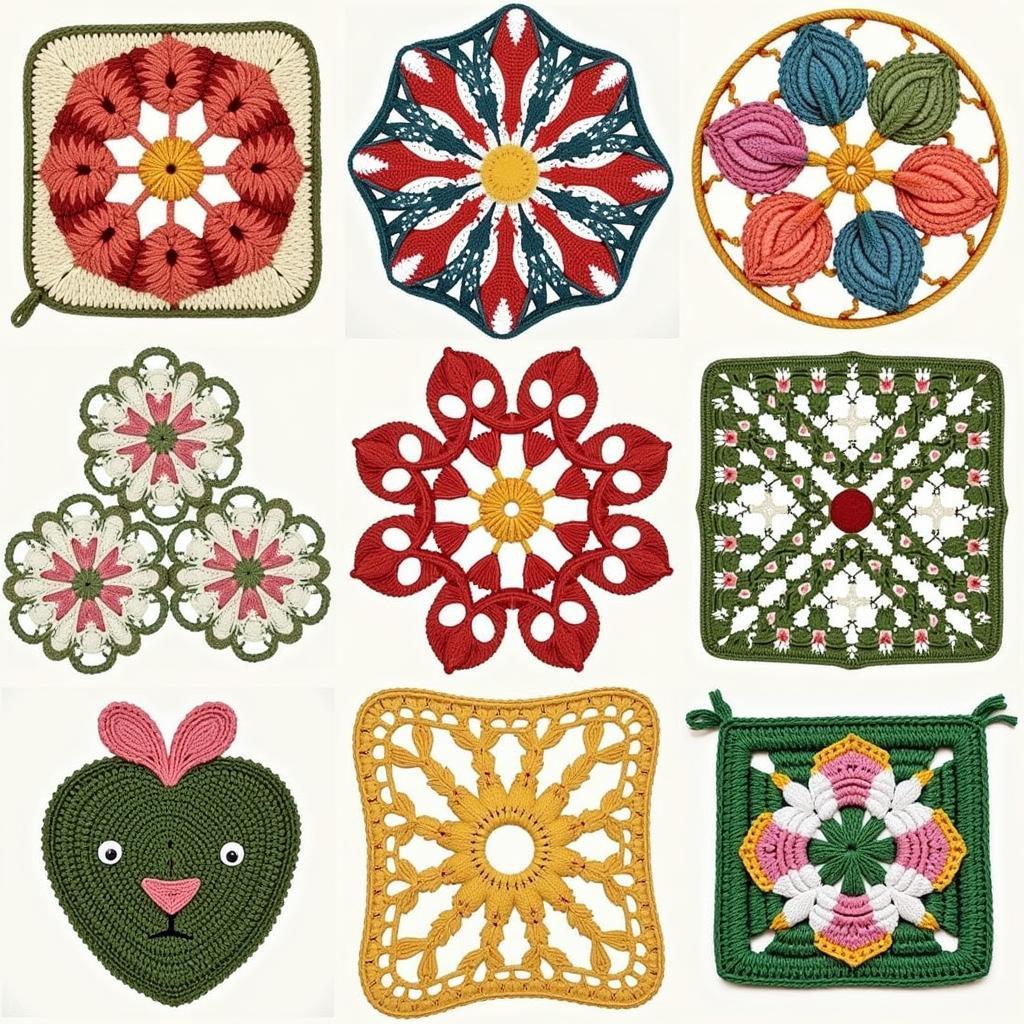 Collection of Vintage Crochet Potholder Patterns