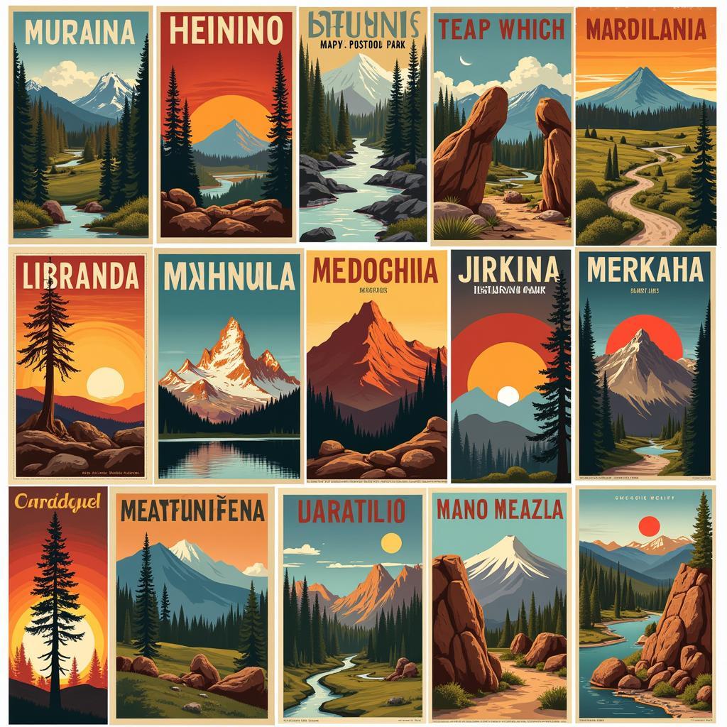 Vintage National Park Poster Collection