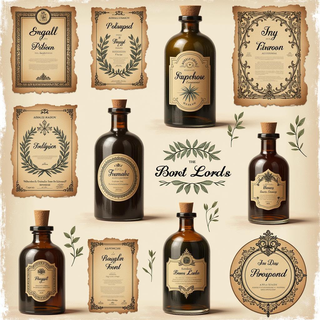 Vintage Potion Bottle Label Designs