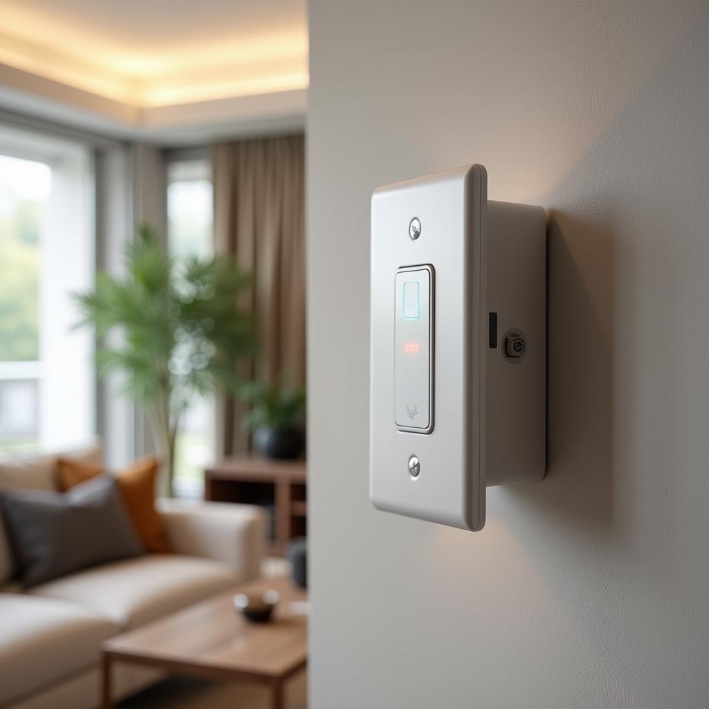 Voice-Activated Light Switch in a Modern Living Room