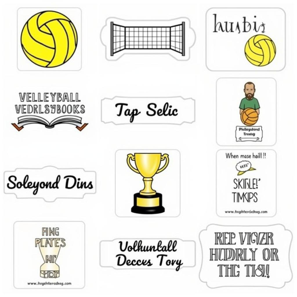 Volleyball gift tags in various designs