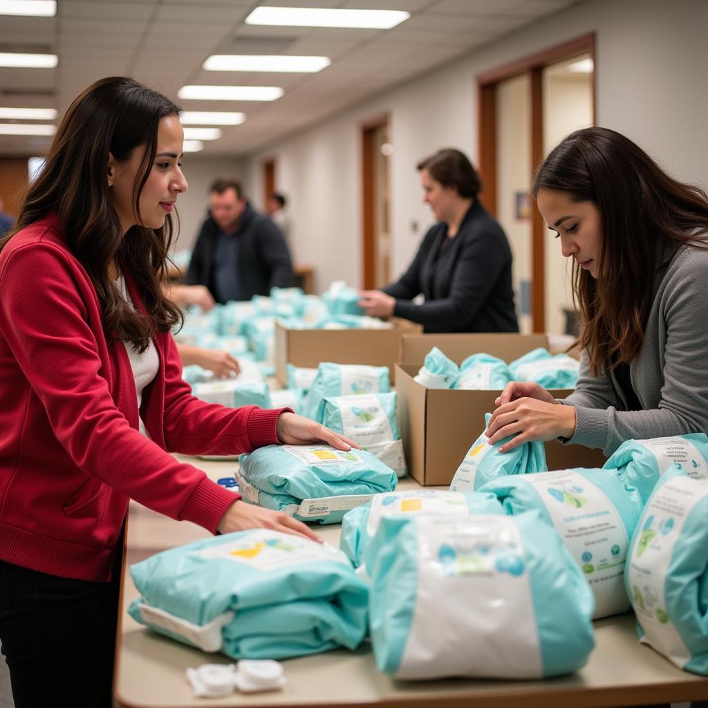 Volunteering at a Diaper Drive