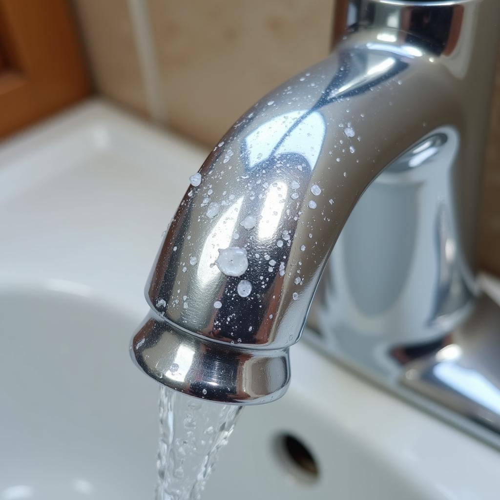 Water Scale Buildup on Faucet