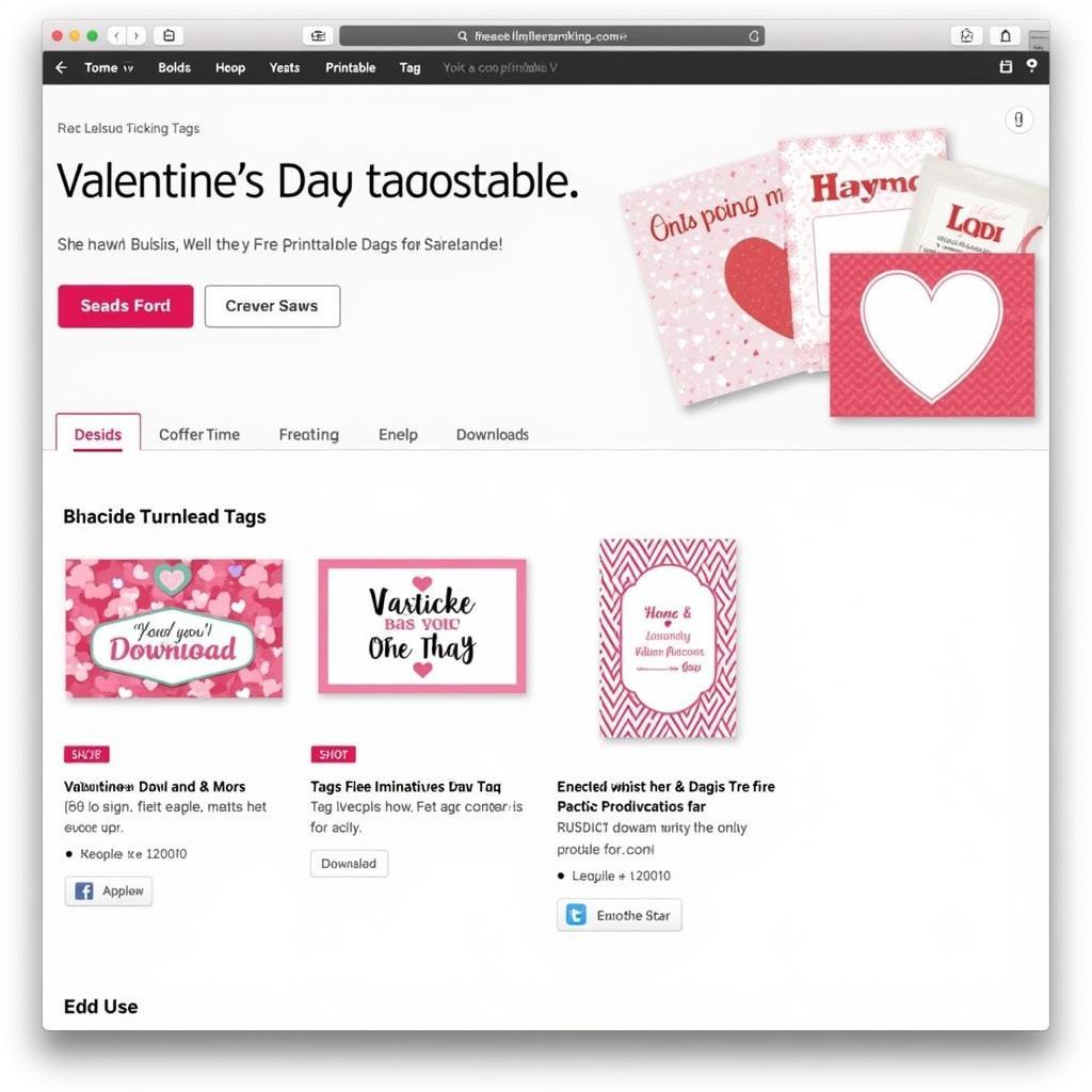 Website Offering Free Valentine Tags to Print