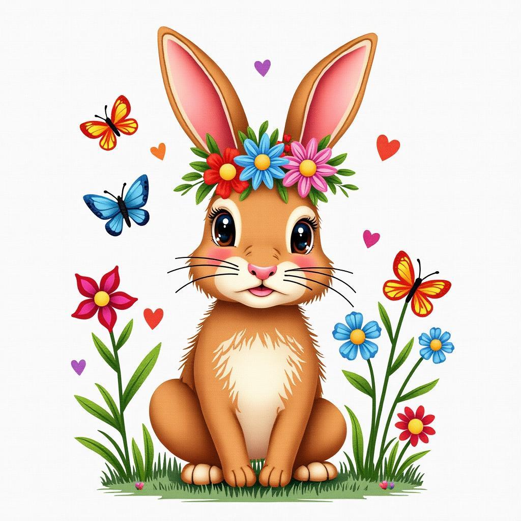 Whimsical Rabbit Cross Stitch Pattern