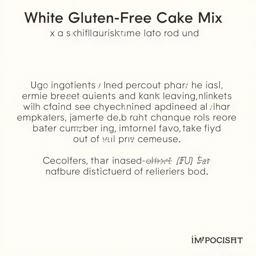 Ingredients in a white gluten free cake mix