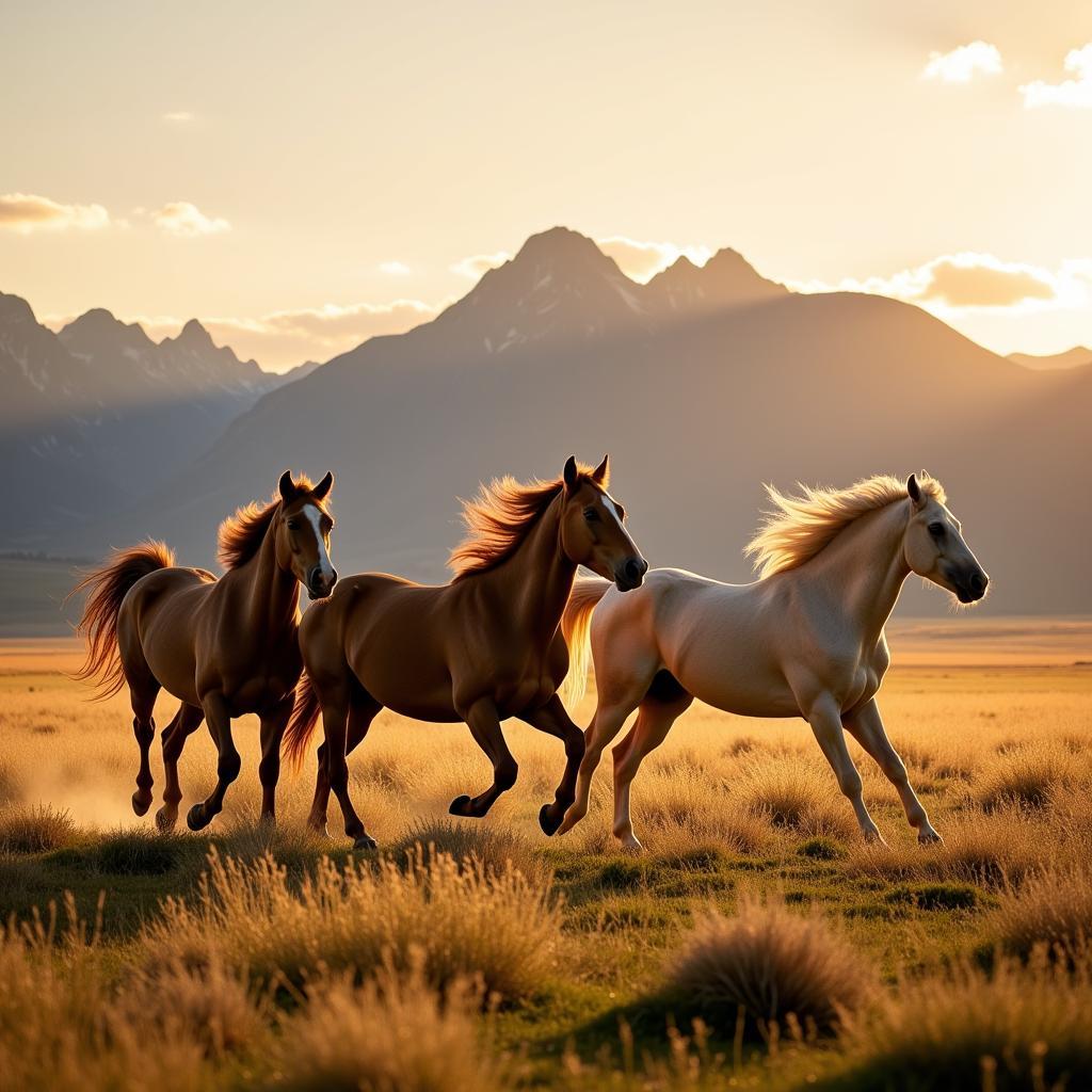 Wild Horses Running Free