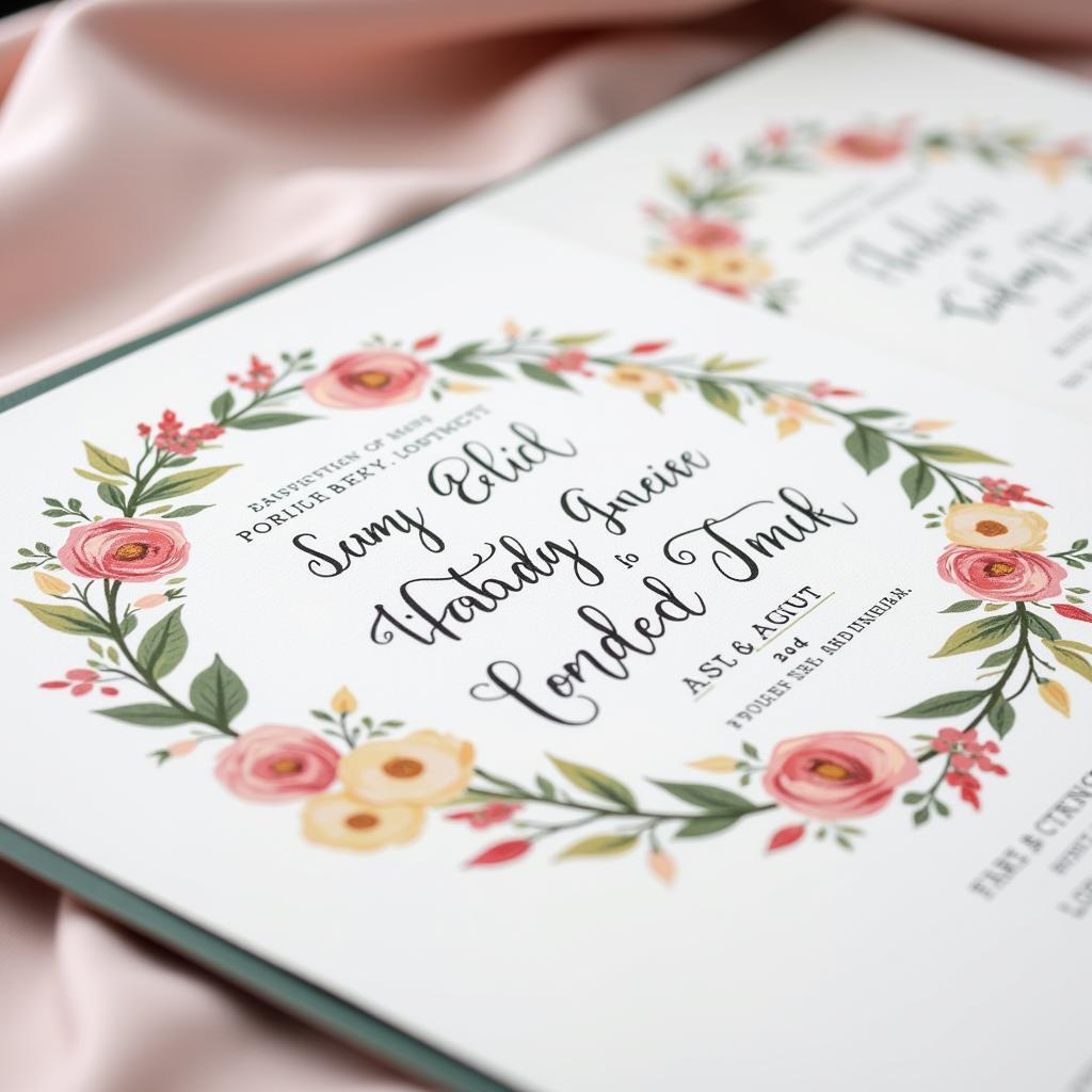 Wildflower SVG on Wedding Invitation