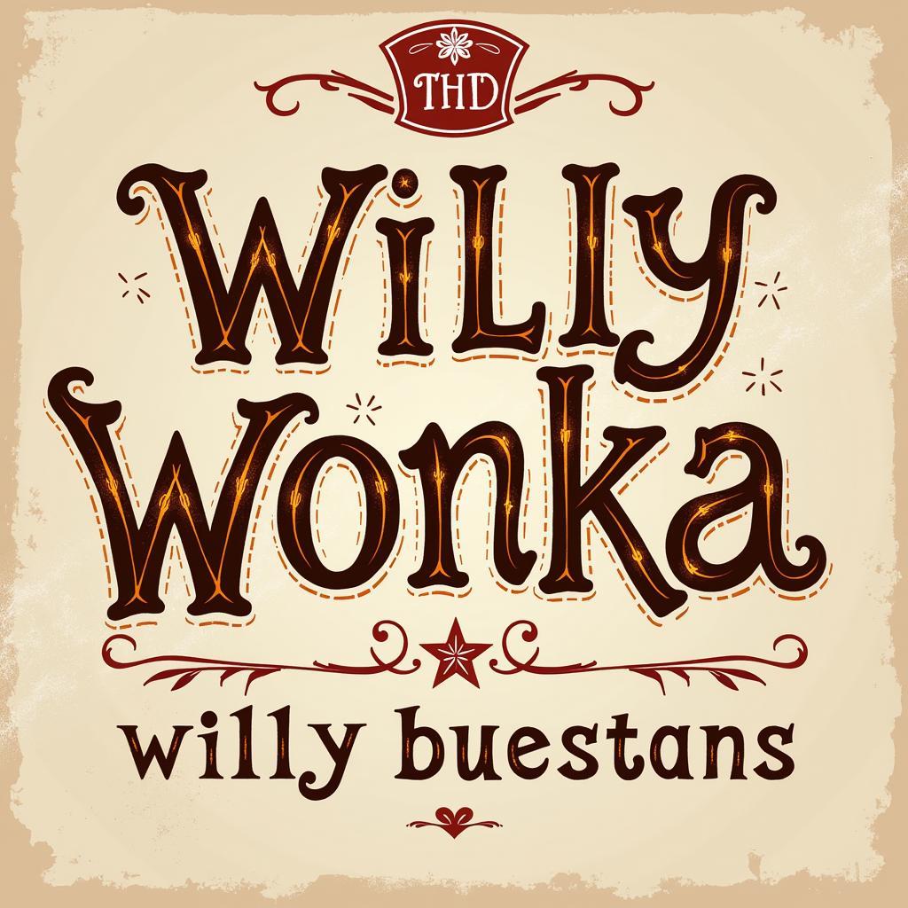 Willy Wonka font example