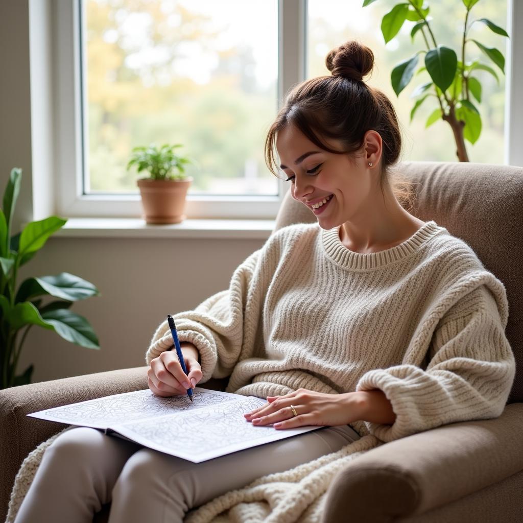 Woman Coloring for Recovery