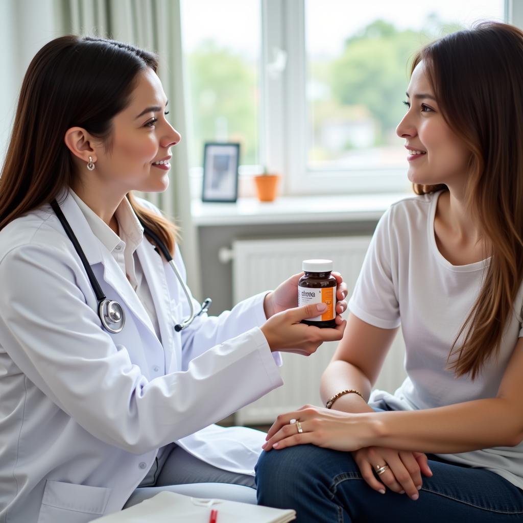 A Woman Discussing Vitamin E Supplements with Her Doctor