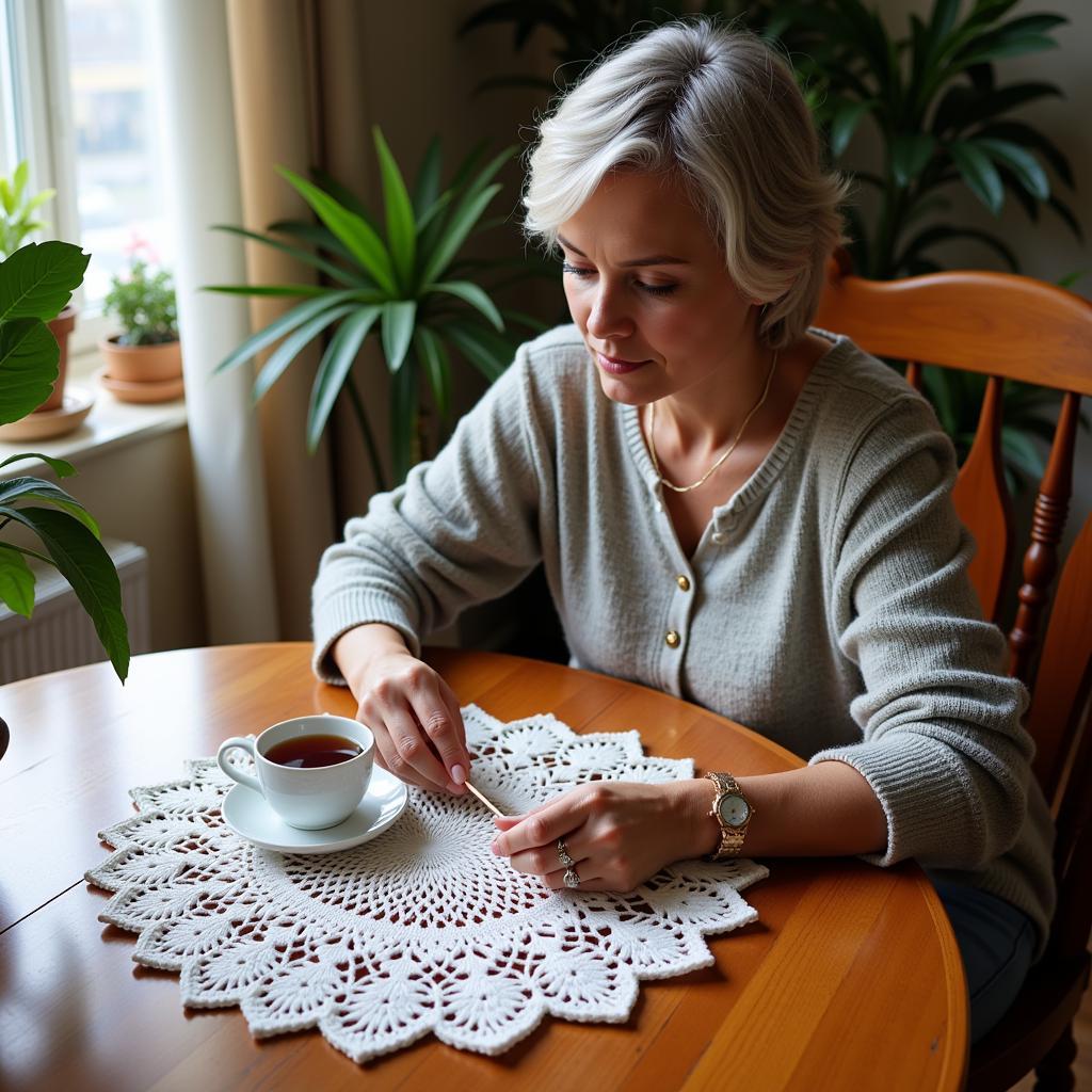 Crocheting a Pineapple Motif Doily 