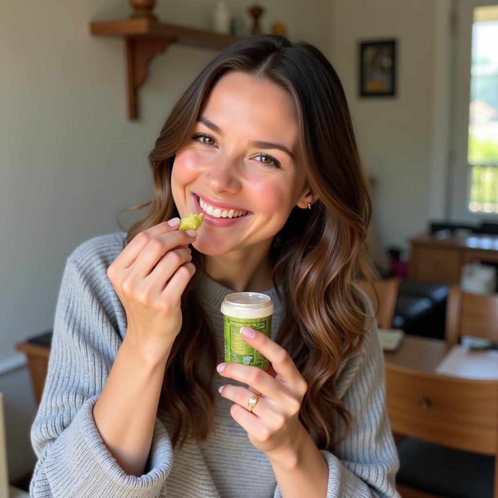 Woman Enjoying Sugar-Free Candy