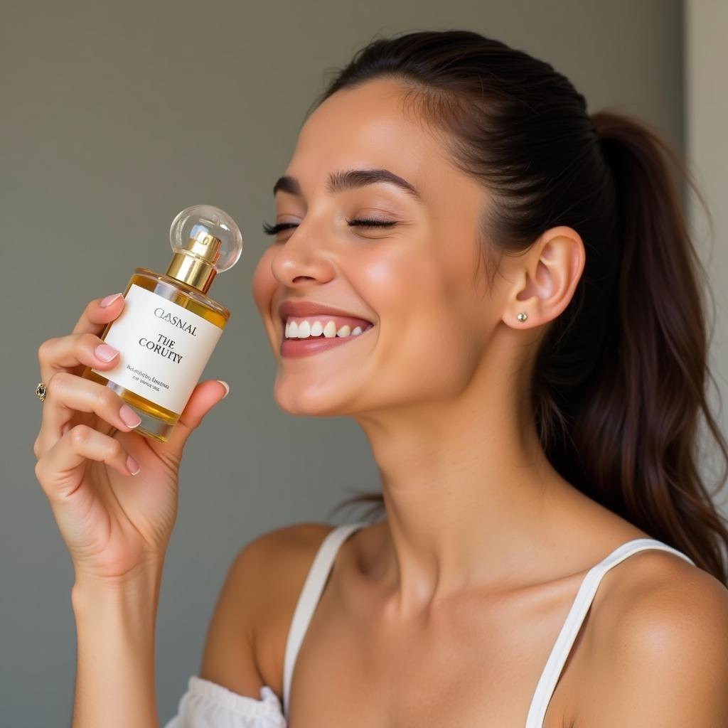 Woman Enjoying a Cruelty-Free Perfume