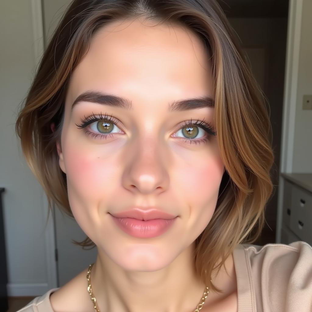 Woman Wearing Colored Contacts