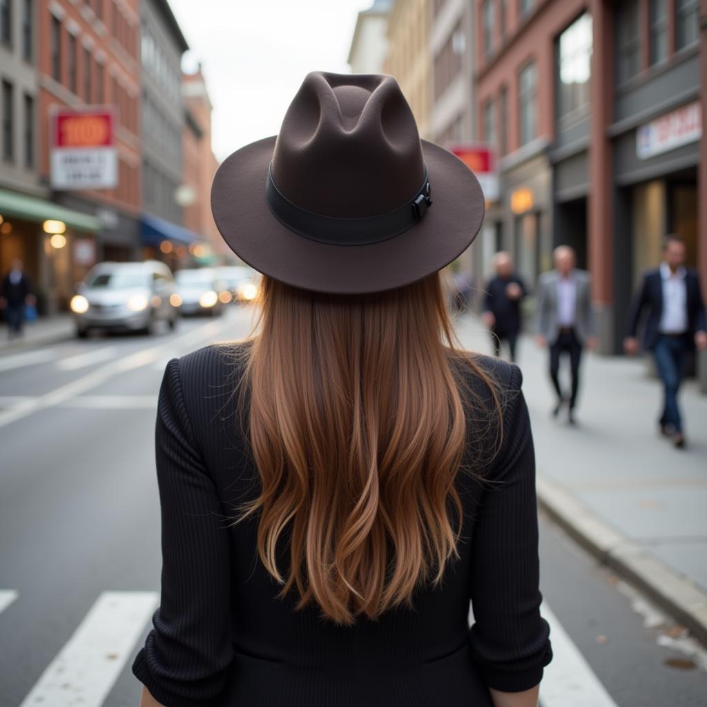 Stylish Woman in a Fedora Hat