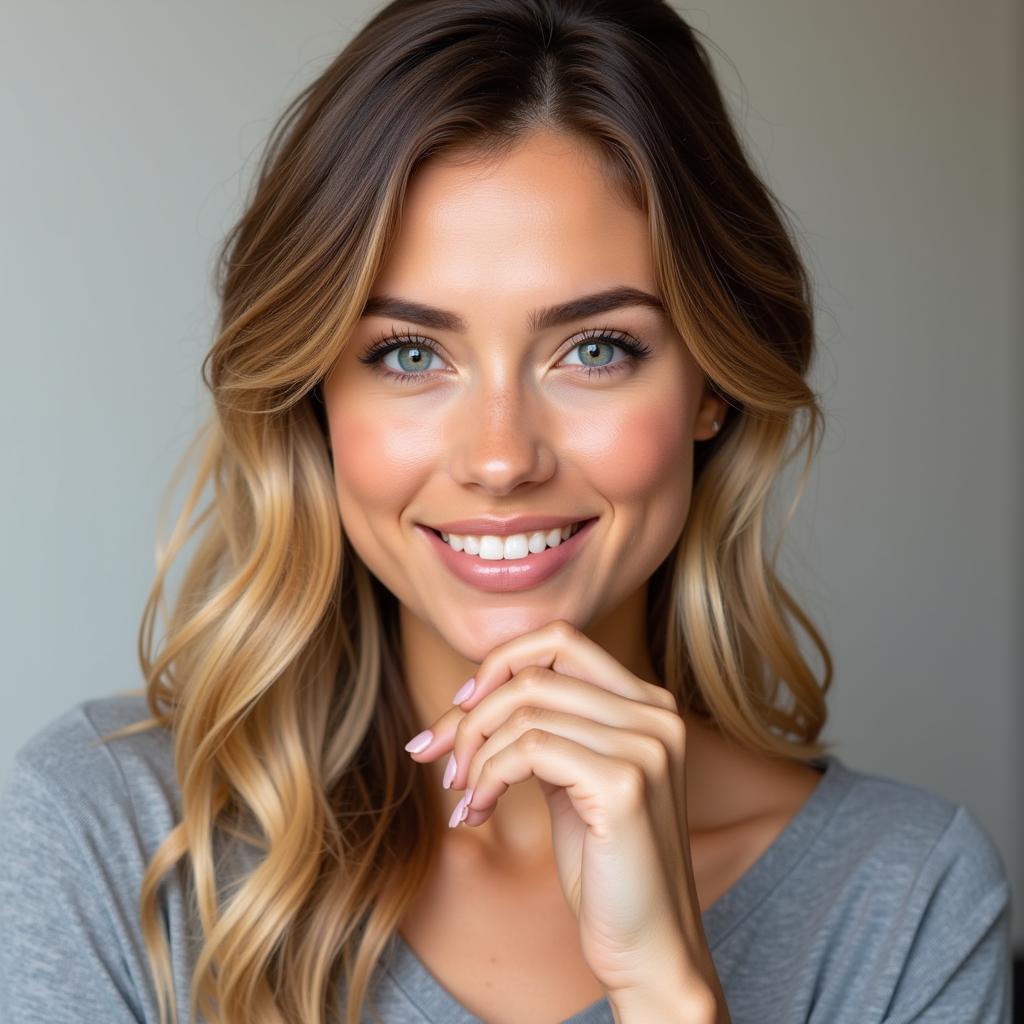 Woman Wearing Safe Color Contacts