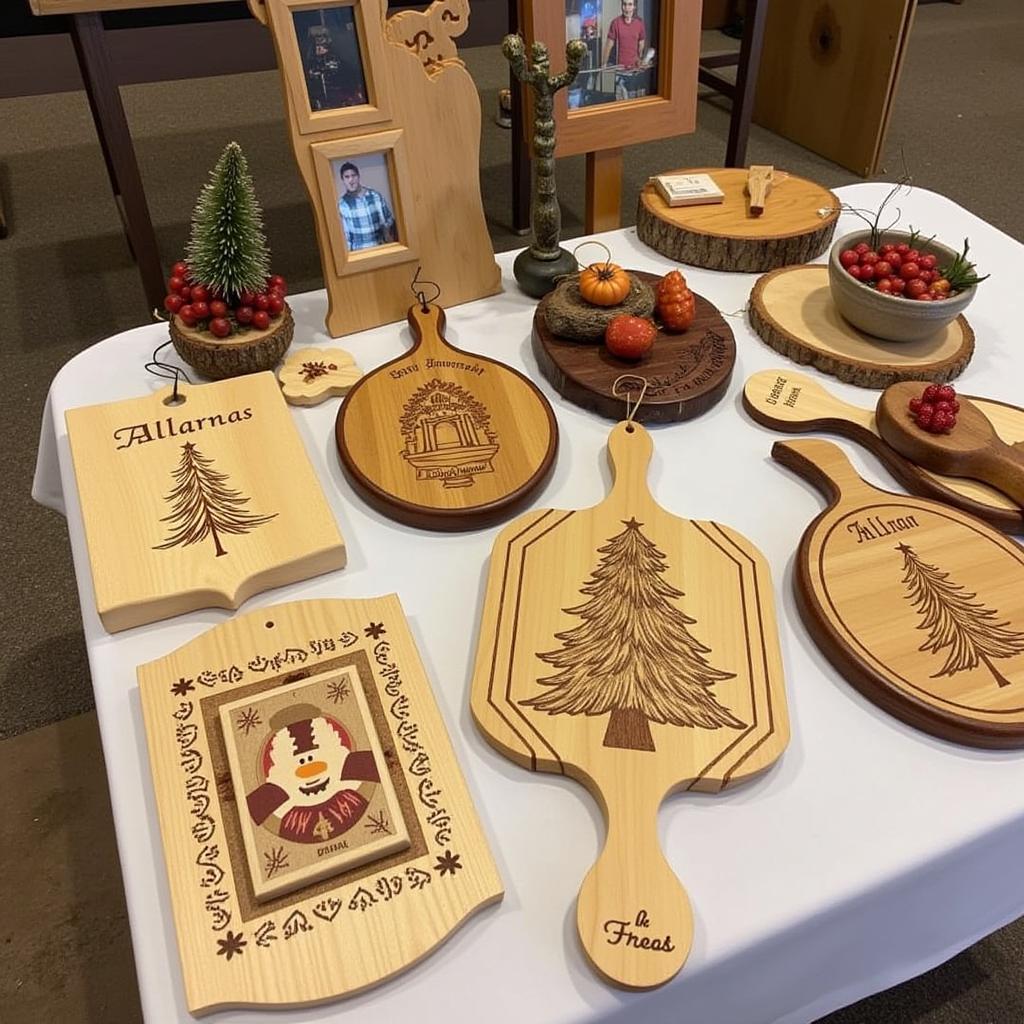 Personalized Christmas gifts made with wood burning