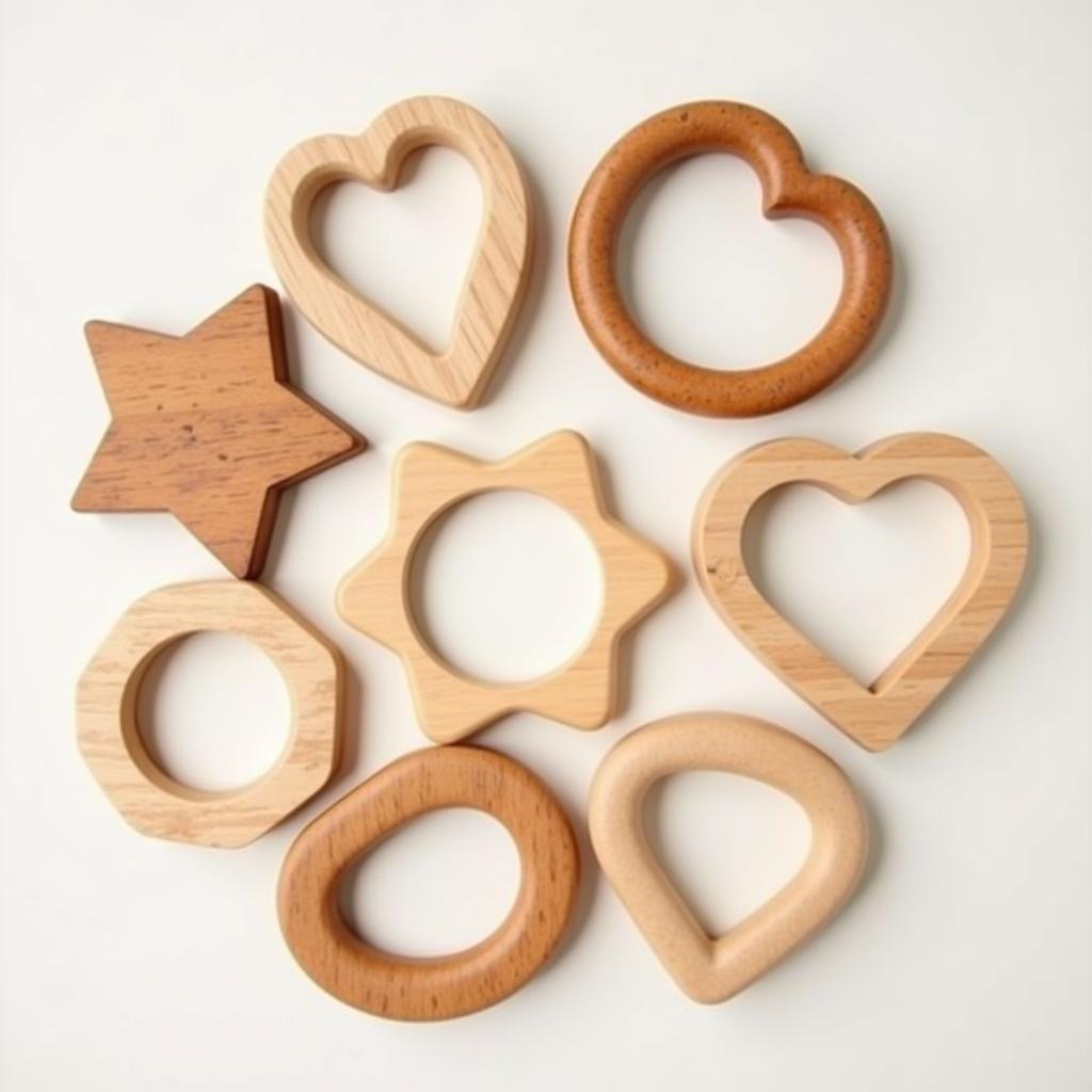 Assortment of Wooden Teethers for Babies