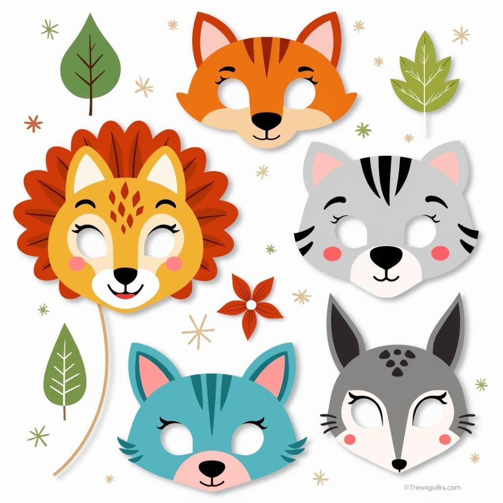 Woodland Animals Printable Masks for Kids Party