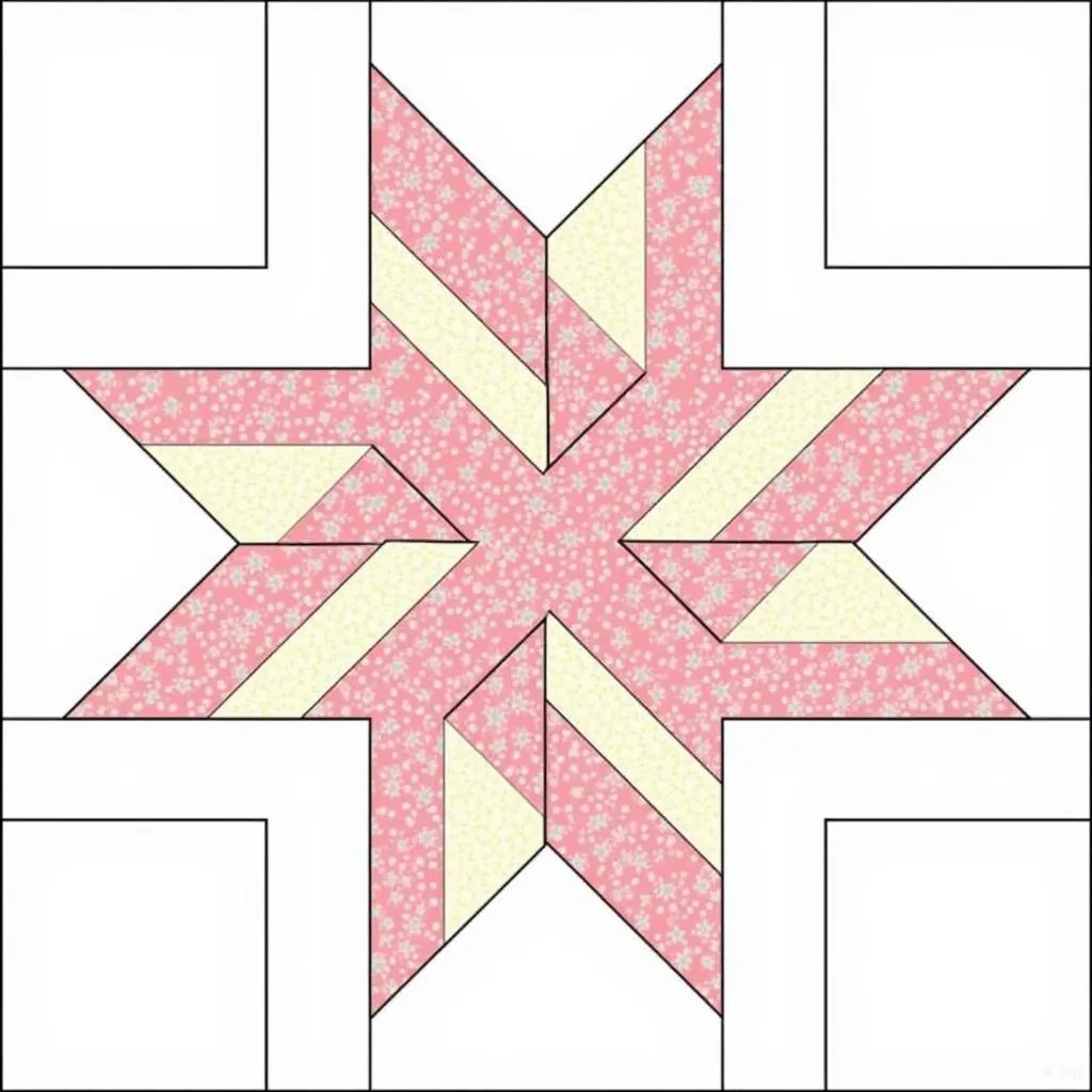 Woven star quilt block pattern