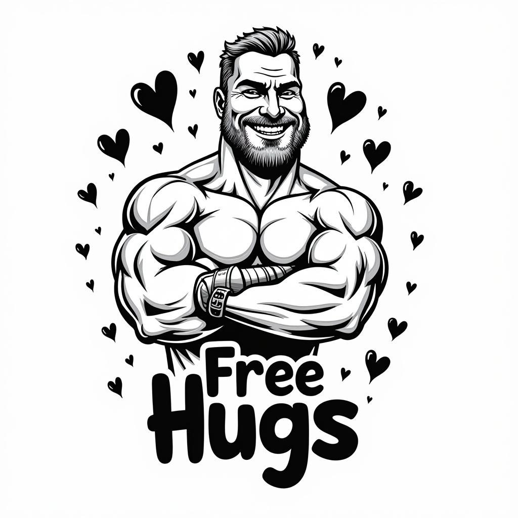 Free Hugs Wrestling SVG Design