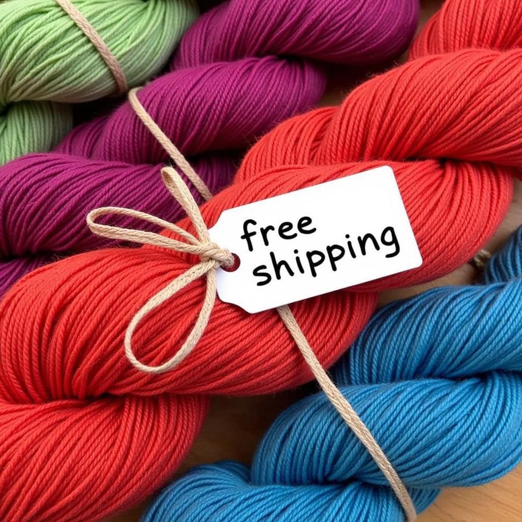 Yarn Skeins with Free Shipping Label