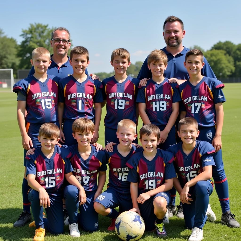 Youth Football Team Sporting Sponsored Gear