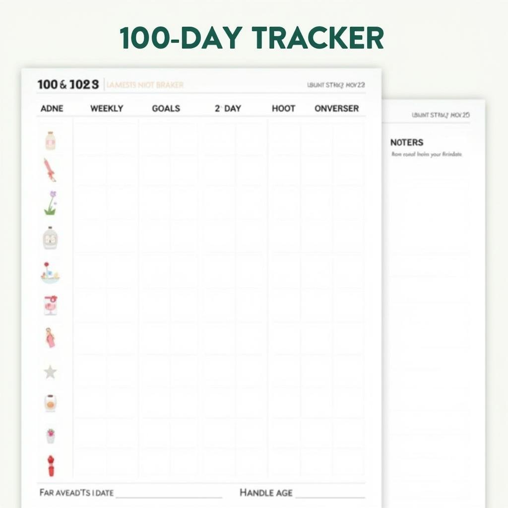 100 Days Smarter Printable Tracker Example