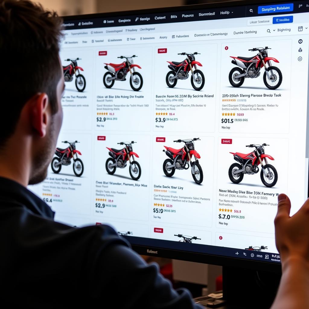 Searching for 125cc Dirt Bikes on Online Retailers