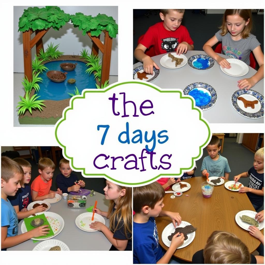 Children Engaging with 7 Days of Creation Crafts