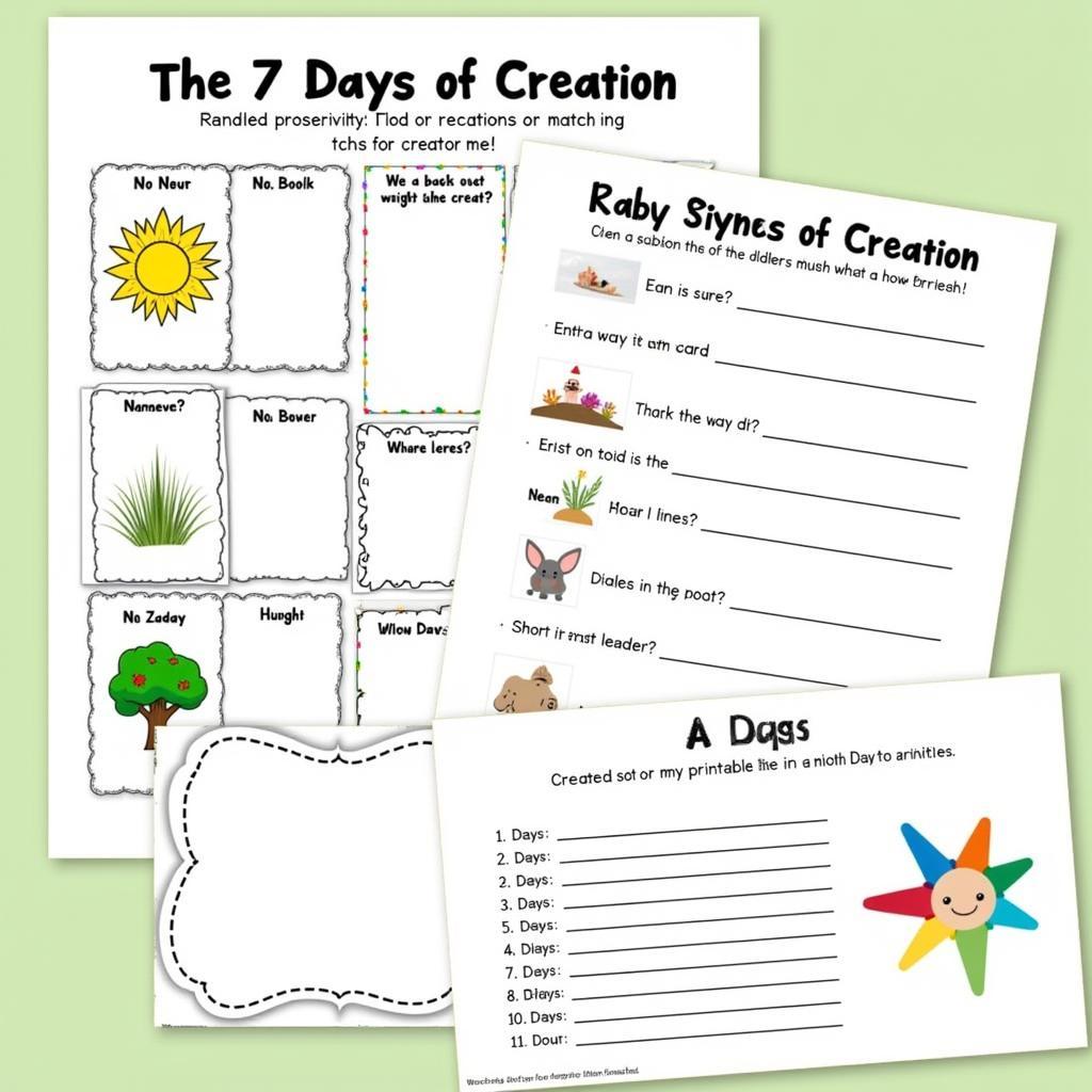 Free Printable 7 Days of Creation Activity Sheet